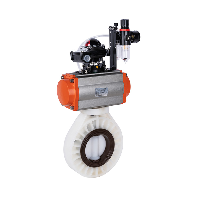 PVDF D671X-10F Pneumaattinen läppäventtiili DN32-1000 GB Vakio