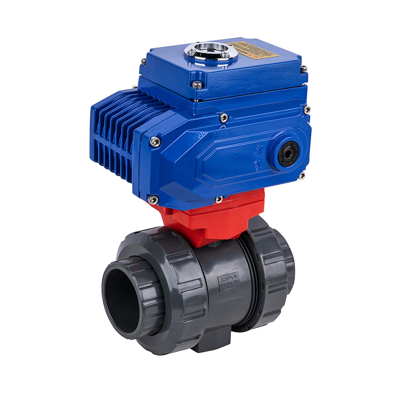 PVC-U D961F-10U sähköinen kaksioisliitospalloventtiili DN15-100 1/2'-4' ANSI standardi