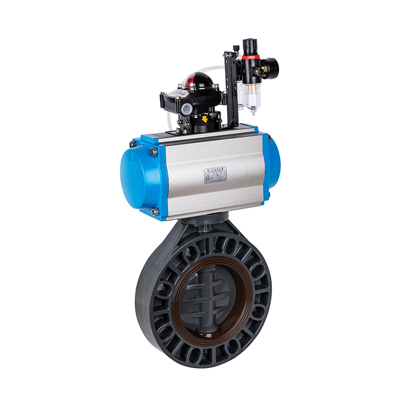 PVC-U D671X-10V pneumaattinen läppäventtiili DN32-1000 GB vakio