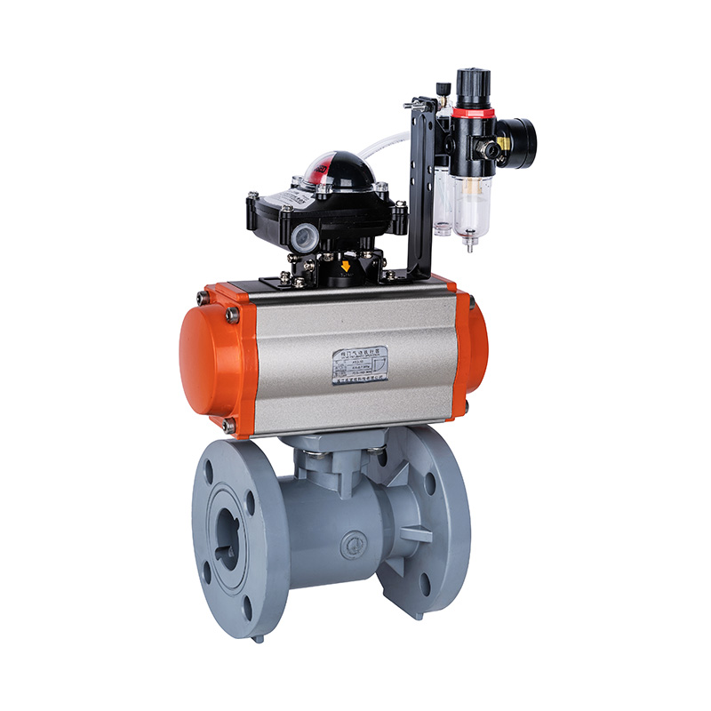 PVC-C Q641F-10V pneumaattinen laippapalloventtiili DN15-300 1/2'-12' ANSI standardi