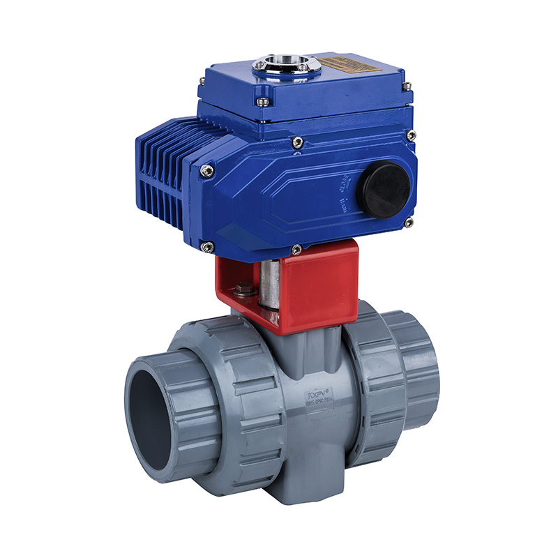 PVC-C D961F-10V sähköinen kaksoisliitospalloventtiili DN15-100 1/2'-4' ANSI standardi