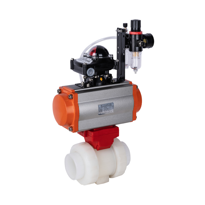 PVDF Q661F-10F pneumaattinen kaksoispalloventtiili DN15-100 GB vakio