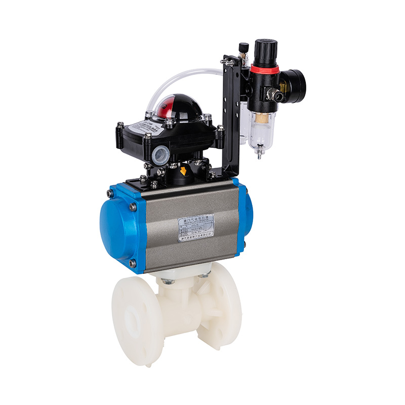 PVDF Q641F-10F Pneumaattinen laippapalloventtiili DN15-300 1/2'-12' ANSI Standard